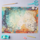 Oranje, Blauwgroen, Paarse waterverf spatten pagin Tissuepapier (Craft)