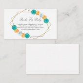 Oranje Blauwgroen platte geometrische boeken voor  Informatiekaartje (Voorkant / Achterkant)