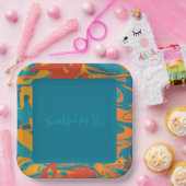 ORANJE & BLAUWGROEN THANKSGIVING PAPIEREN BORDJE (Feest)