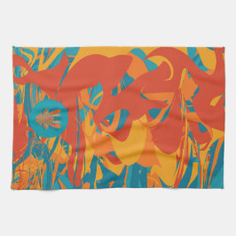 Oranje & Blauwgroen Turkije Theedoek