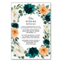 Oranje Blauwgroen Turquoise Blauwe Huwelijksbijlag