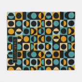 Oranje Blauwgroen zwart Patroon op maat Fleece Deken (Voorkant (Horizontaal))