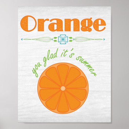 Oranje blij dat het zomer is poster (Voorkant)