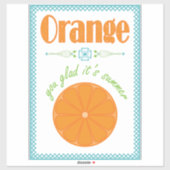 Oranje blij dat het zomer is sticker (Vel)