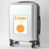 Oranje blij dat het zomer is sticker (Koffer)