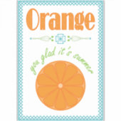 Oranje blij dat het zomer is sticker (Voorkant)