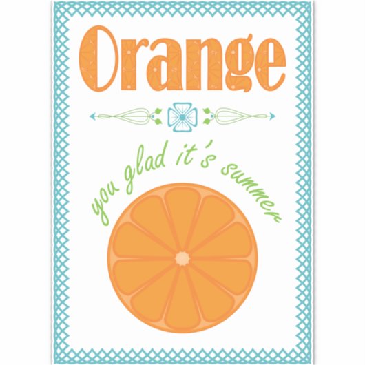 Oranje blij dat het zomer is sticker (Voorkant)