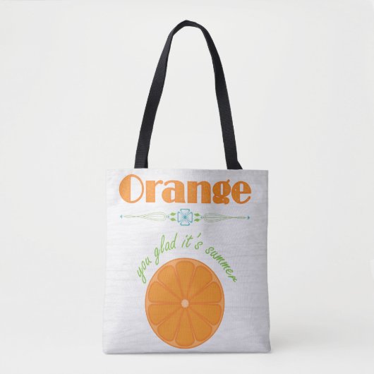 Oranje blij dat het zomer is tote bag (Voorkant)