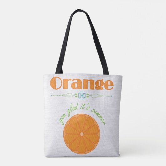 Oranje blij dat het zomer is tote bag (Achterkant)