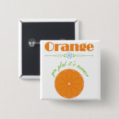 Oranje blij dat het zomer is vierkante button 5,1 cm (Voorkant /achterkant)