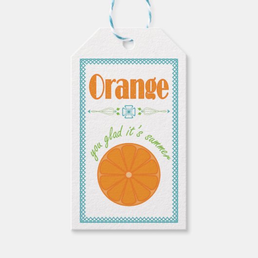 Oranje blij dat het zomereinde van het schooljaar cadeaulabel (Voorkant)