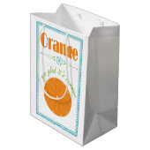 Oranje blij dat het zomereinde van het schooljaar  medium cadeauzakje (Achterkant Gekanteld)