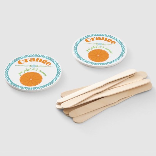 Oranje, blij dat het zomerfruitthema is handwaaier (Niet-gemonteerd)