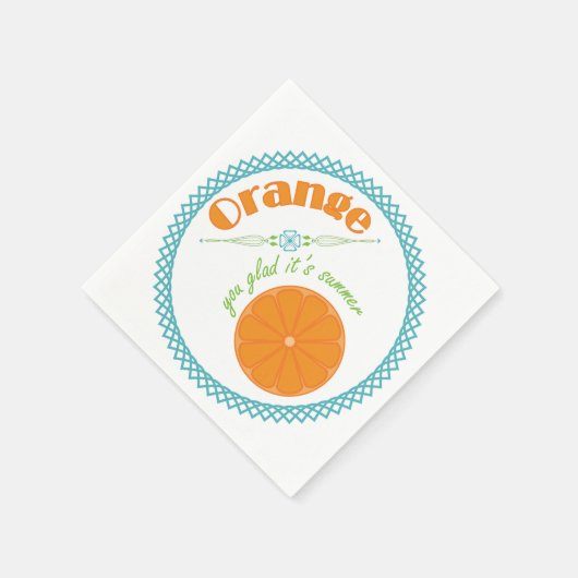 Oranje, blij dat het zomerfruitthema is servet (Hoek)