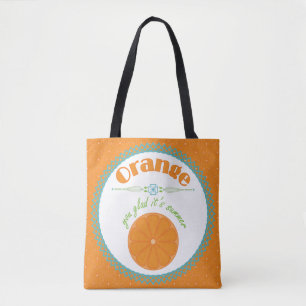 Oranje, blij dat het zomerfruitthema is tote bag
