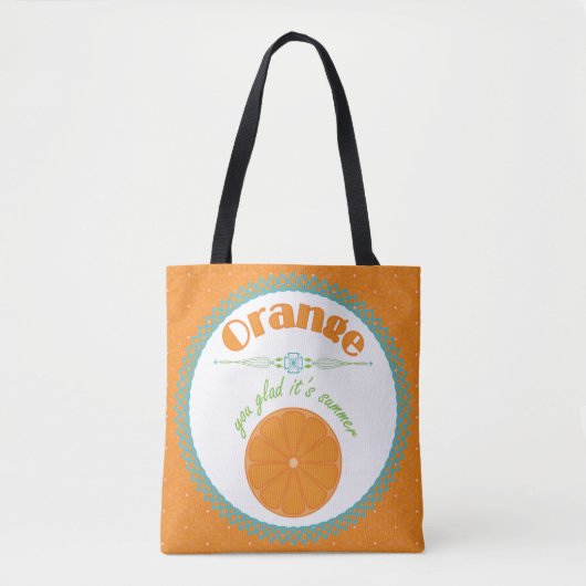 Oranje, blij dat het zomerfruitthema is tote bag (Voorkant)