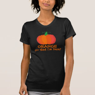 Oranje, blij dat ik hier ben grappig t-shirt