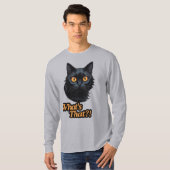 Oranje blik: Verrast zwart kattengezicht T-shirt (Voorkant volledig)