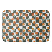 Oranje Bliss Dark Blauwgroen Checkers Badmat (Voorkant)