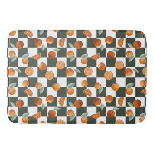 Oranje Bliss Dark Blauwgroen Checkers Badmat