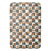 Oranje Bliss Dark Blauwgroen Checkers Badmat (Voorkant Verticaal)