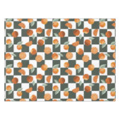 Oranje Bliss Dark Blauwgroen Checkers Tafelkleed (Voorkant (Horizontaal))