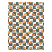 Oranje Bliss Dark Blauwgroen Checkers Tafelkleed (Voorkant)