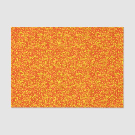 Oranje bloed Faux Glitter & Sparkles Pattern Tissuepapier (Voorkant)