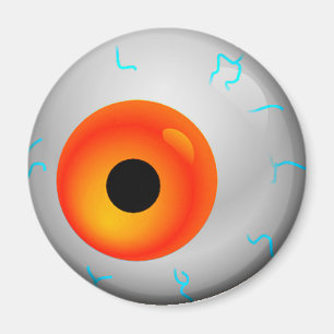 Oranje bloedschot Zombie Eyeball Halloween Magneet