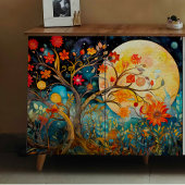 Oranje bloeiende boom decoupage tissuepapier