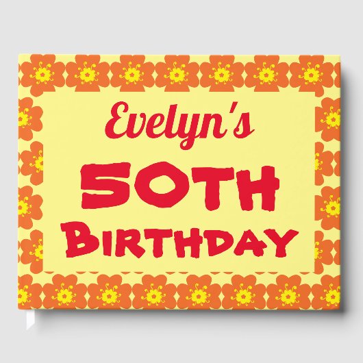 Oranje bloem 50e verjaardag gastenboek (Voorkant)