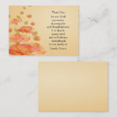 Oranje bloem bedankkaart notitiekaartje (Voorkant / Achterkant)