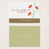 Oranje bloem Bewaar de datum Visitekaartjes (Voorkant /achterkant)