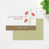 Oranje bloem Bewaar de datum Visitekaartjes (Bureau)