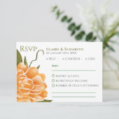 Oranje Bloem Bruiloft RSVP Kaart (Staand voorkant)