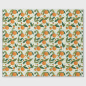 Oranje bloem Citrus Clementine Cadeaupapier (Vlak)