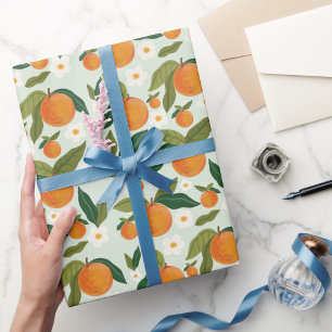 Oranje bloem Citrus Clementine Cadeaupapier