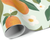 Oranje bloem Citrus Clementine Cadeaupapier (Rol Hoek)