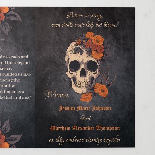 Oranje Bloem Compleet Trifolded Bruiloft programma (Cover)