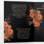 Oranje Bloem Compleet Trifolded Bruiloft programma (Binnenzijde eerst)