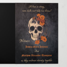 Oranje Bloem Compleet Trifolded Bruiloft programma