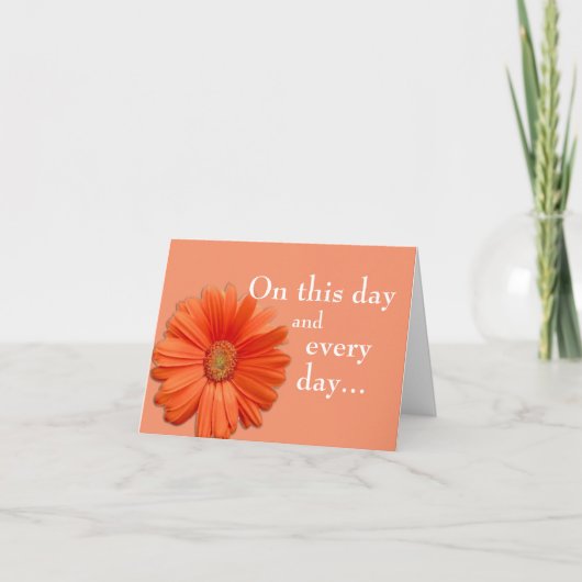 Oranje Bloem Geboortemoeder Kaart (Voorkant)