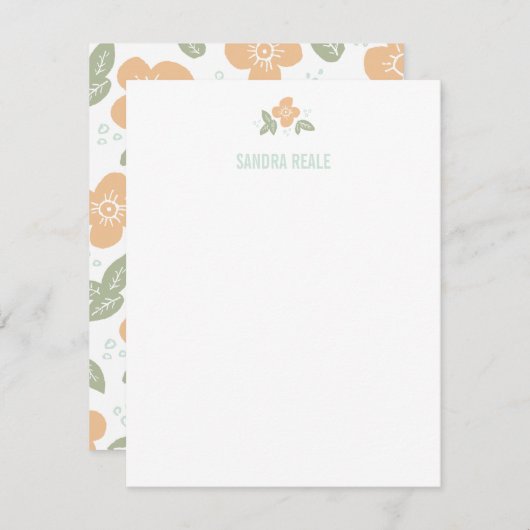 Oranje bloem gepersonaliseerd kaart (Voorkant / Achterkant)