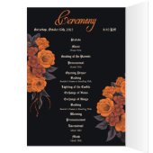 Oranje bloem gotische schedel elegant bruiloft pro (Binnen (Links))