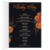 Oranje bloem gotische schedel elegant bruiloft pro (Binnen (Rechts))