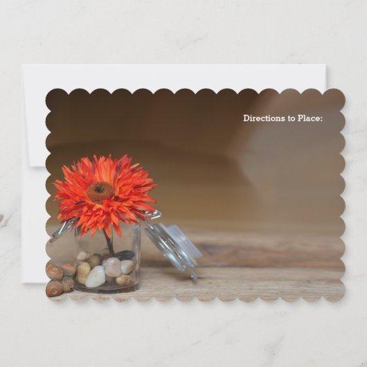 Oranje bloem in glazen pot Vrijgezellenfeest Kaart (Achterkant)