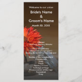 Oranje Bloem in Mason Jar Bruiloft Programmakaart (Voorkant)