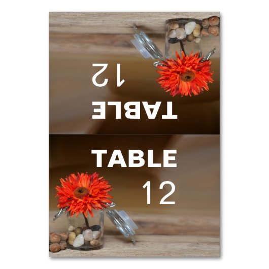 Oranje bloem in Mason Jar om te vouwen Kaart (Voorkant)