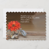 Oranje bloem in Mason Jar repetitie diner Kaart (Achterkant)