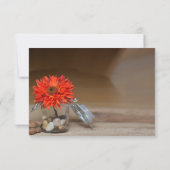 Oranje Bloem in Mason Jar RSVP & Menu Kaart (Achterkant)